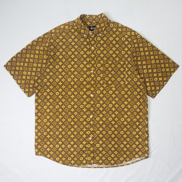 90s 올드 스투시 모노그램 LV 패러디 셔츠