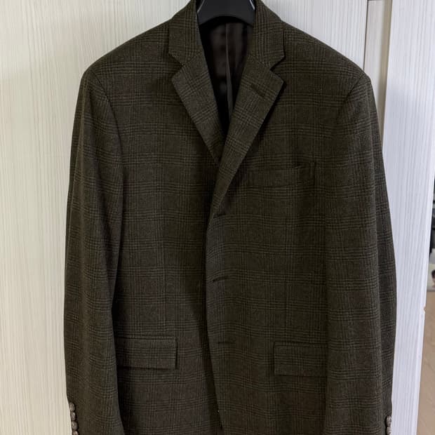 폴로 랄프로렌 올리브 글렌체크 스포츠 코트 자켓 40R