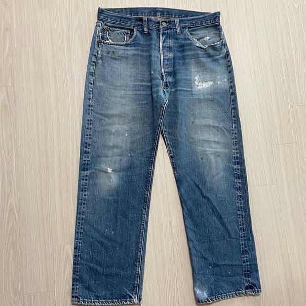 (탑버튼2) 60s 리바이스 501 Big E 셀비지 데님 팬츠