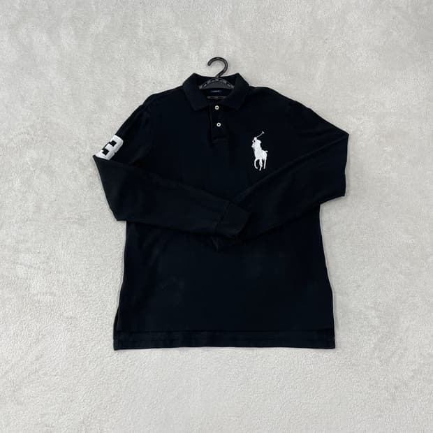 L 폴로 빅포니 블랙 긴팔카라티