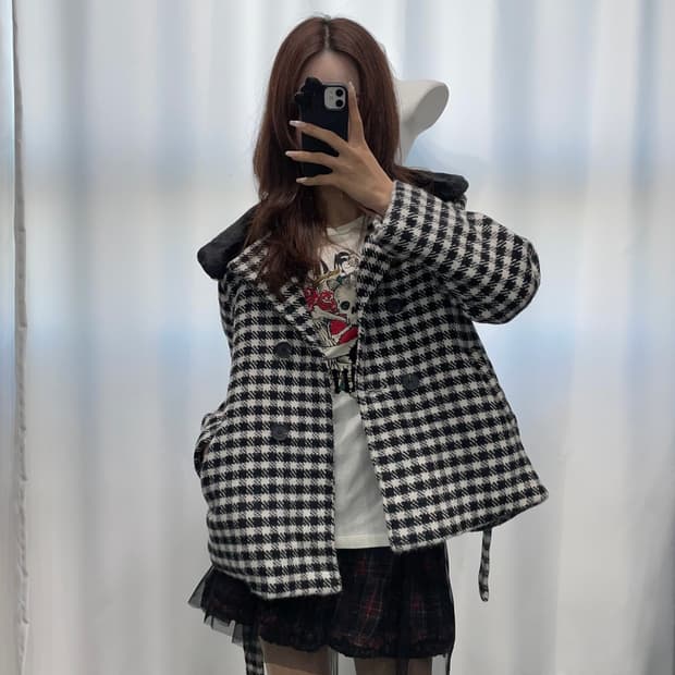 🎸체크 퍼 자켓🎸