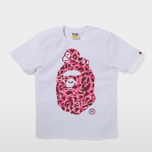 bape 베이프 와일드 레오파드 패턴 마일로 온 빅 에이프 티셔츠