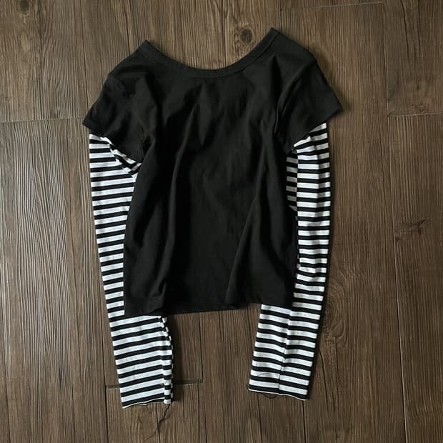 동은 레이어드 롱 티셔츠