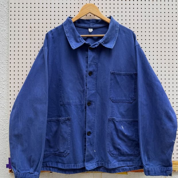 OVERSIZED WASHED NAVY 70s 오버사이즈 프렌치워크자켓