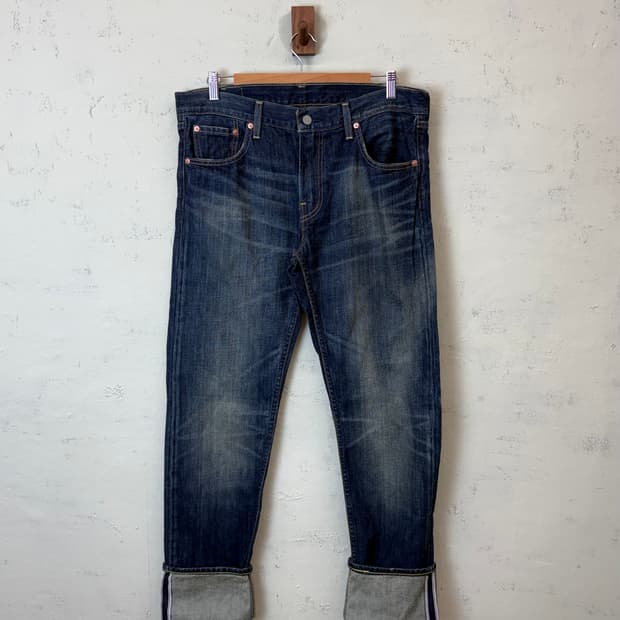 리바이스 519 빈티지 워싱 셀비지 데님팬츠