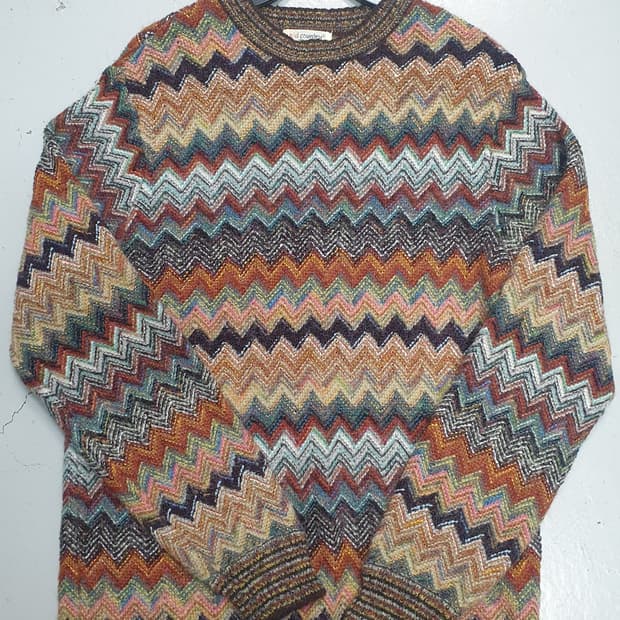 old country 모헤어 지그재그 니트 M