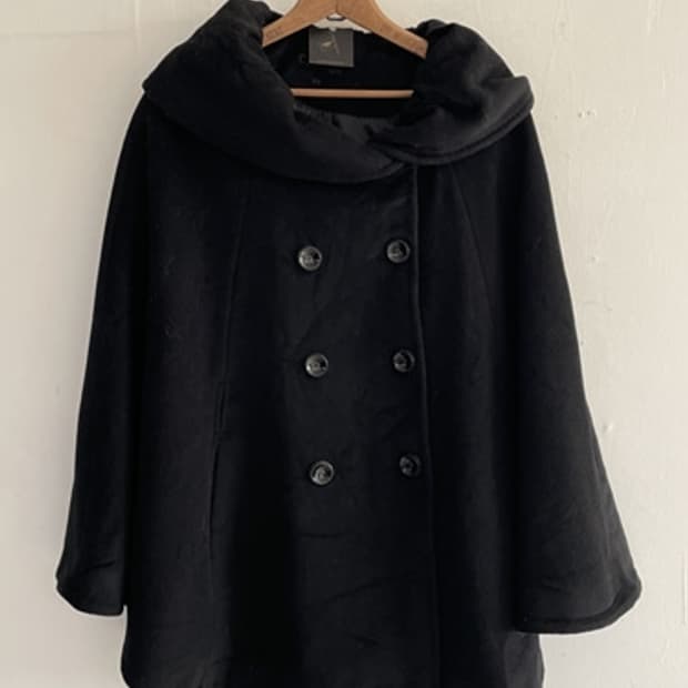 Calvin klein black wool cape