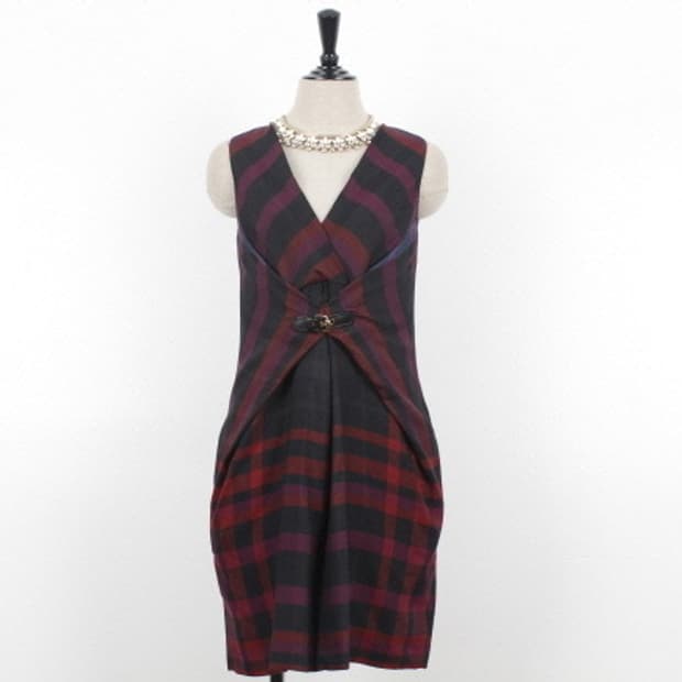 GUCCI plaid 슬리브리스 드레스