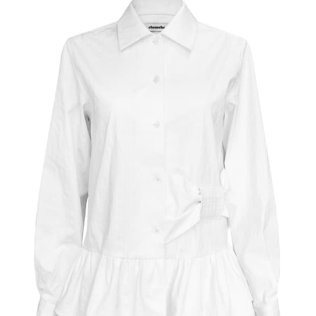 체메씨 보우 프릴 셔츠 화이트