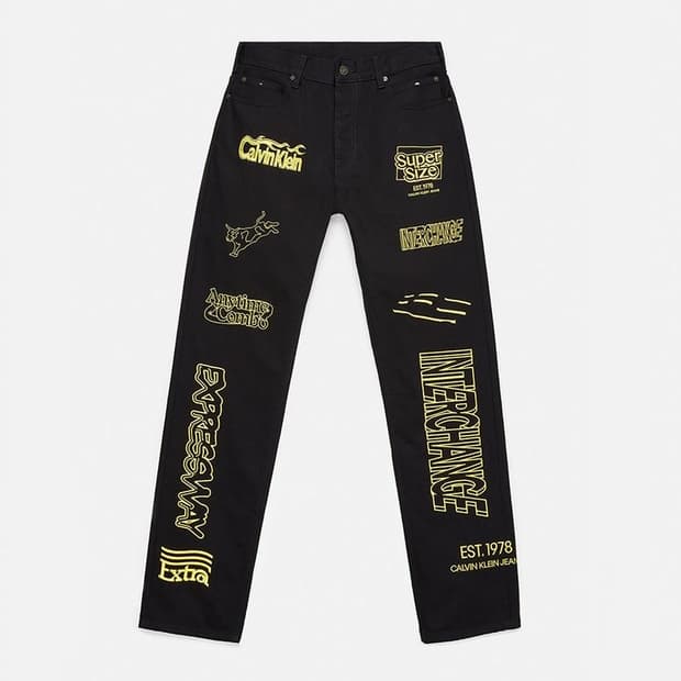 205W39NYC 캘빈클라인 by raf simons 자수 데님 팬츠