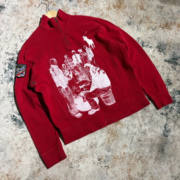 폴로 빅포니 커스텀 반집업 니트