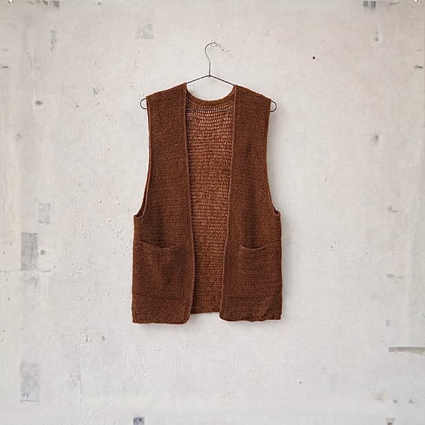 Brown Knit Sleeveless Vest