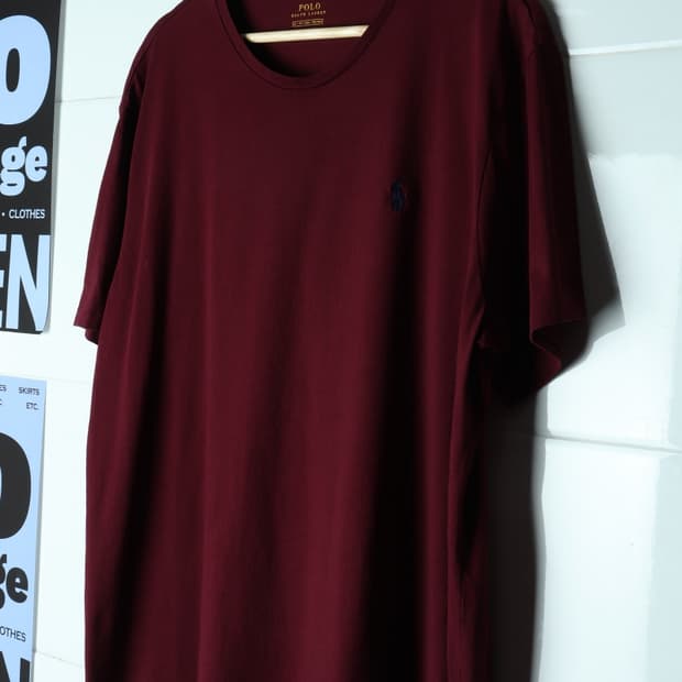 (XL-2XL) 폴로 랄프로렌 반팔 티셔츠 USA 버건디-H36399