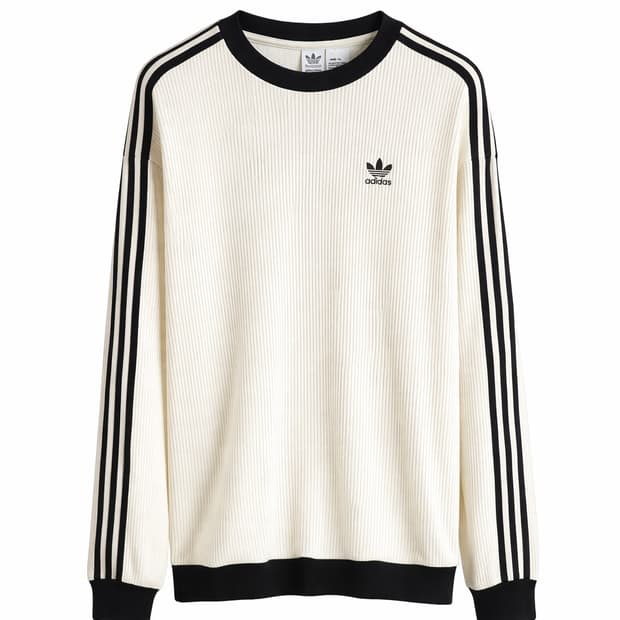 아디다스 오리지널스 3-스트라이프 와플 롱슬리브 티셔츠 