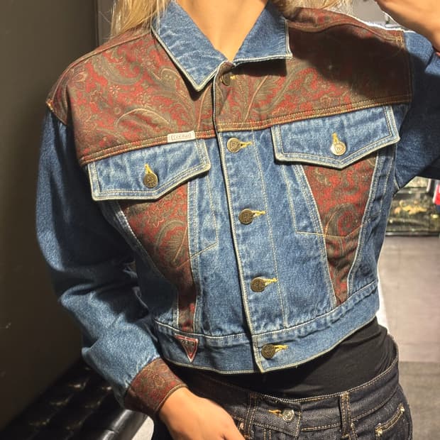 조르주 마르시아노 게스 80s 진청 브라운 플라워패턴 TYPE3 3세대 