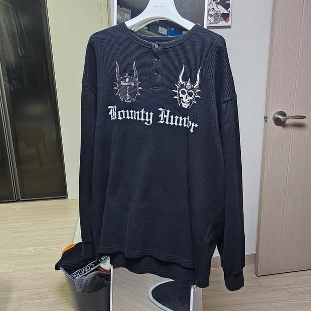 슈프림 x 바운티 헌터 써멀 헨리 롱슬리브 탑 블랙 xl