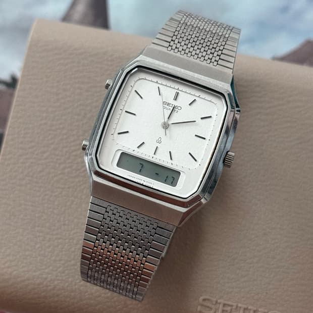 Seiko 세이코 쿼츠 스퀘어 아나-디지 1980