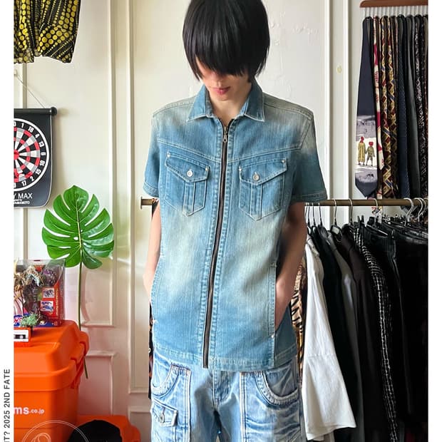00s Army of Noi 1/2 Denim Zip-up Jacket
