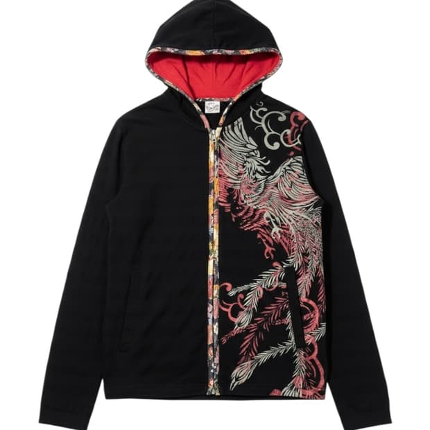 Oriental Pattern Pheonix Hood Zipup