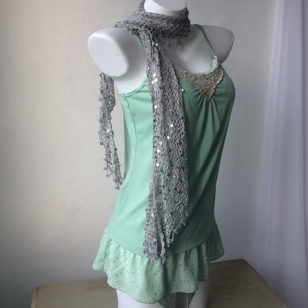 beads point net scarf