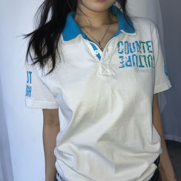 Counter Culture 레터링 폴로 티