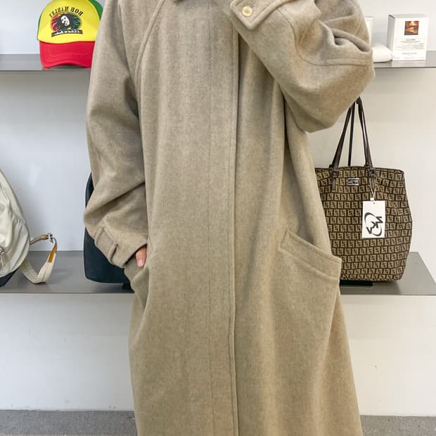 지아니 베르사체 90s 라나 울 맥시 코트