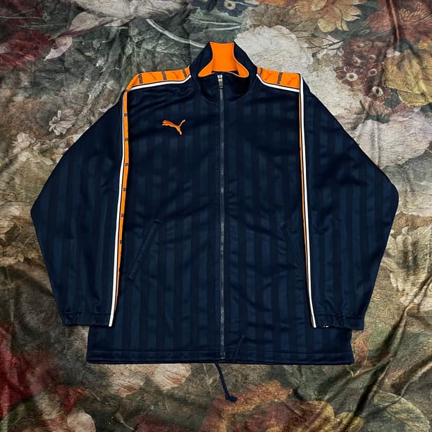 푸마 빈티지 오렌지 사이드라인 스트라이프 빅토고져지 M