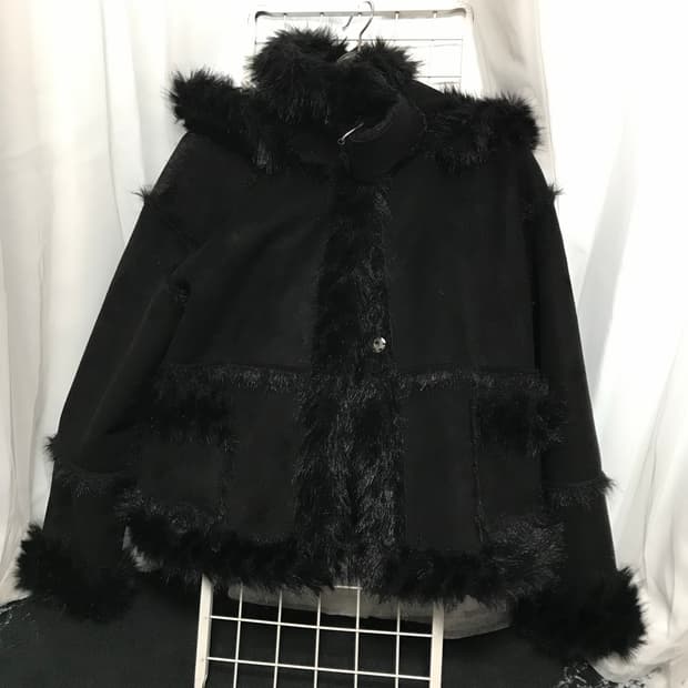 어글리쉐도우 리버시블 시어링 자켓 (블랙)