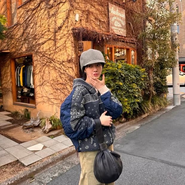 캐피탈 플리스 반다나 비부악 후드 블루종