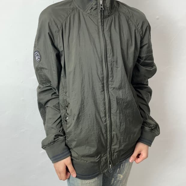 Armani Jeans Khaki Tech Stretch Zip Jack