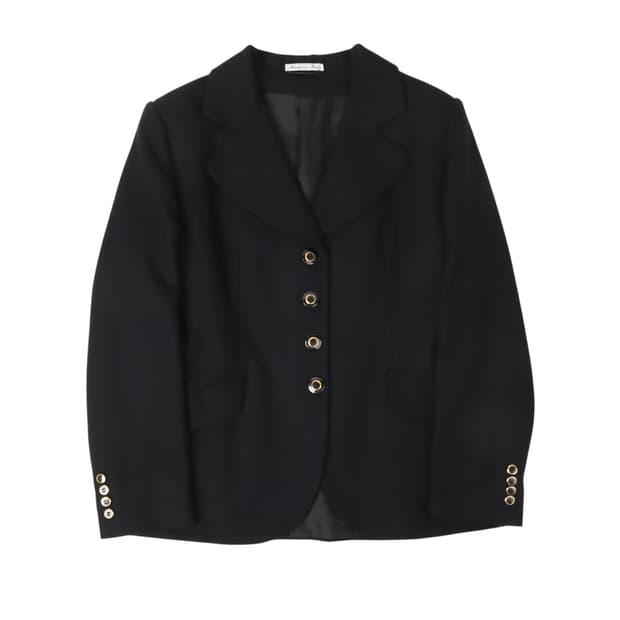 버버리 울 캐시미어 골드 버튼 4B 자켓