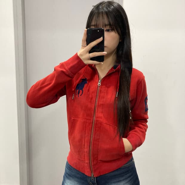 폴로 랄프로렌 빅포니 치프키프 체크 후드집업