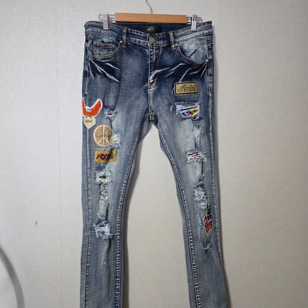 AMIRI 아미리 디스트로이드 패치 데님  허리 31-32인치  세탁완