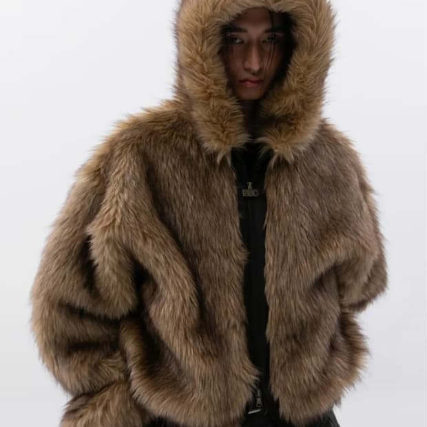 [OS] ESC 스튜디오 오버사이즈 퍼 후디드 자켓