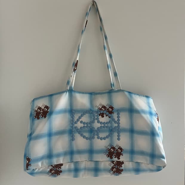 kijun shopper bag check bear