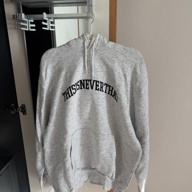 디스이즈네버댓 후드티 화이트멜란지 L