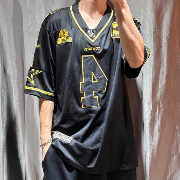 L NFL x NIKE PRESCOTT 카우보이 풋볼 하프 져지