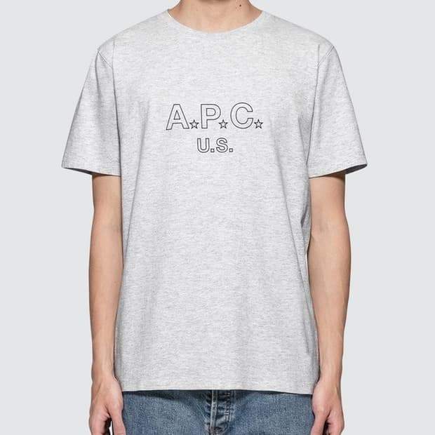 (새상품) 아페쎄 A.P.C. 연그레이 반팔 티셔츠 xs사이즈