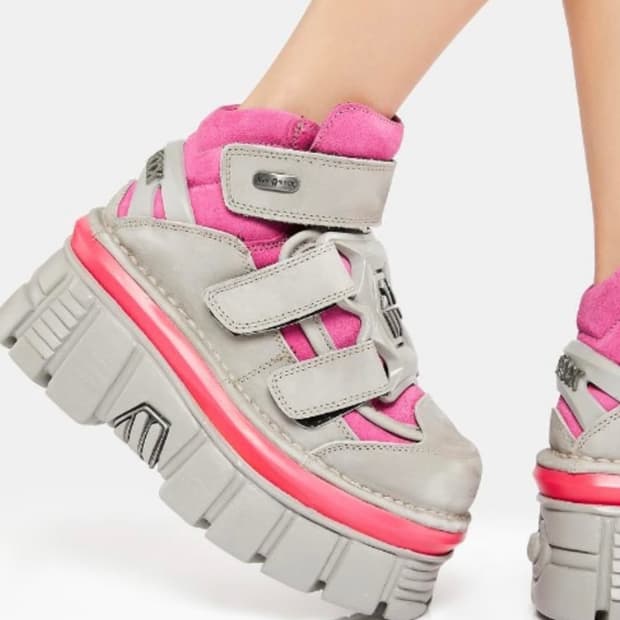 뉴락 플랫폼 핑크 스니커즈