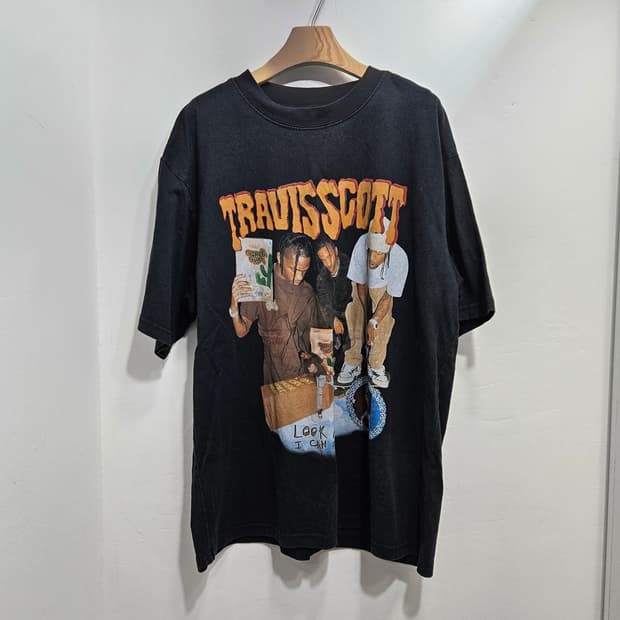 트래비스 스캇 빈티지 힙합무드 반팔티