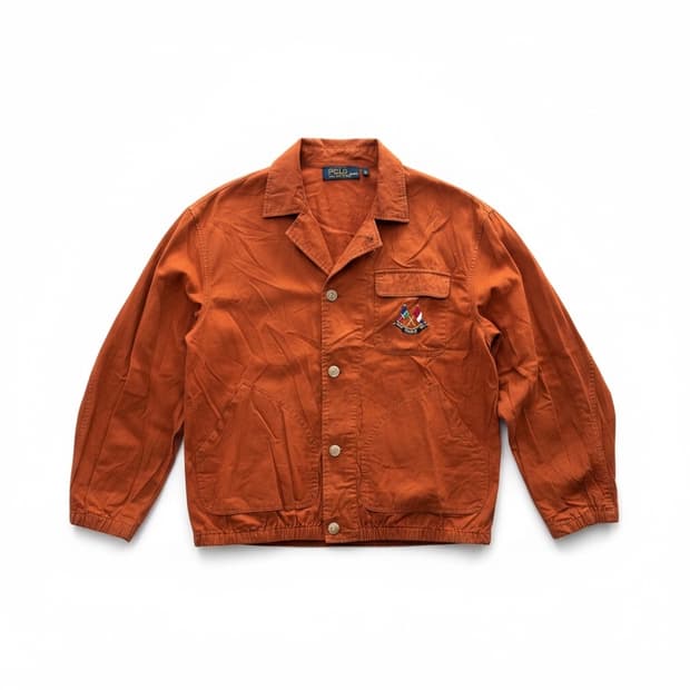 80s 폴로 랄프로렌 빈티지 깃발 오렌지색 자켓 M