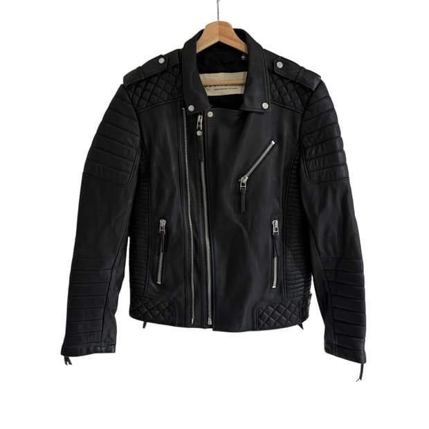 보다스킨 케이마이클 쉽스킨 바이커 레더 자켓