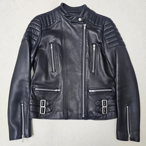 L 비바스튜디오 컬렉션 램스킨 라이더 자켓