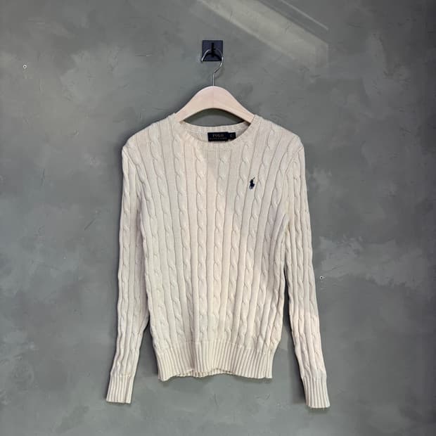 폴로 랄프로렌 꽈배기 니트 아이보리