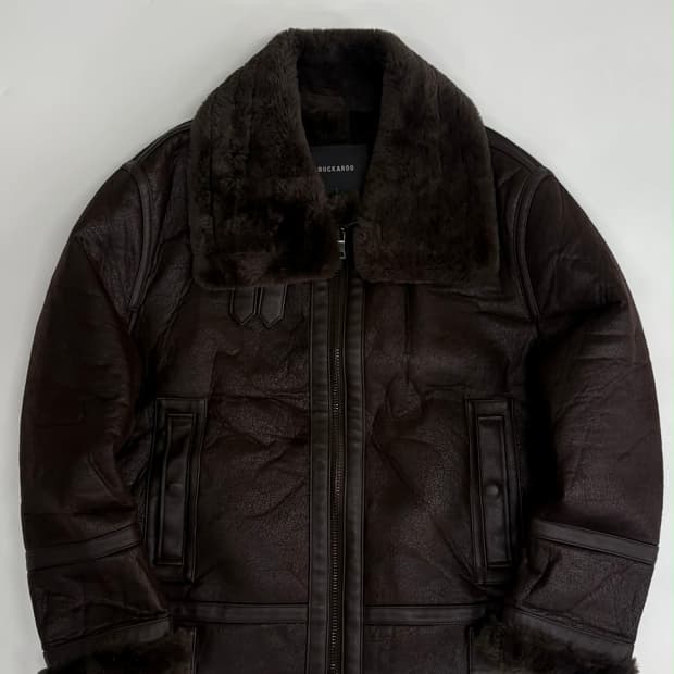 [L] 버커루 하이넥 빈티지 무스탕 자켓