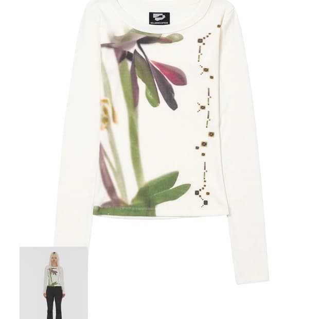 웰빙익스프레스 플라워 그래픽 롱 슬리브