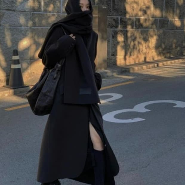 트리밍버드 캐시미어 롱코트 딥브라운