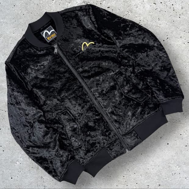 [95] EVISU 에비수 벨벳 블랙 봄버 자켓 C65