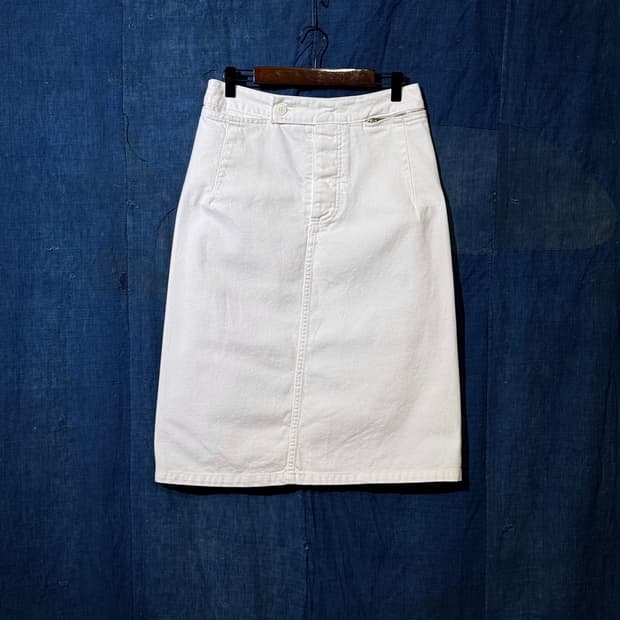 26-27 ) ZUCCA Twill Cotton Midi Skirt