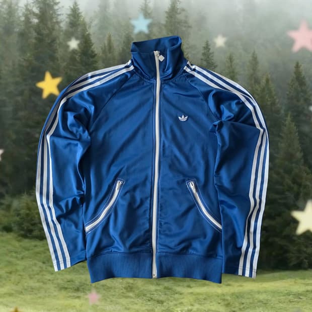 S 아디다스 파이어버드 블루 져지 트랙탑 